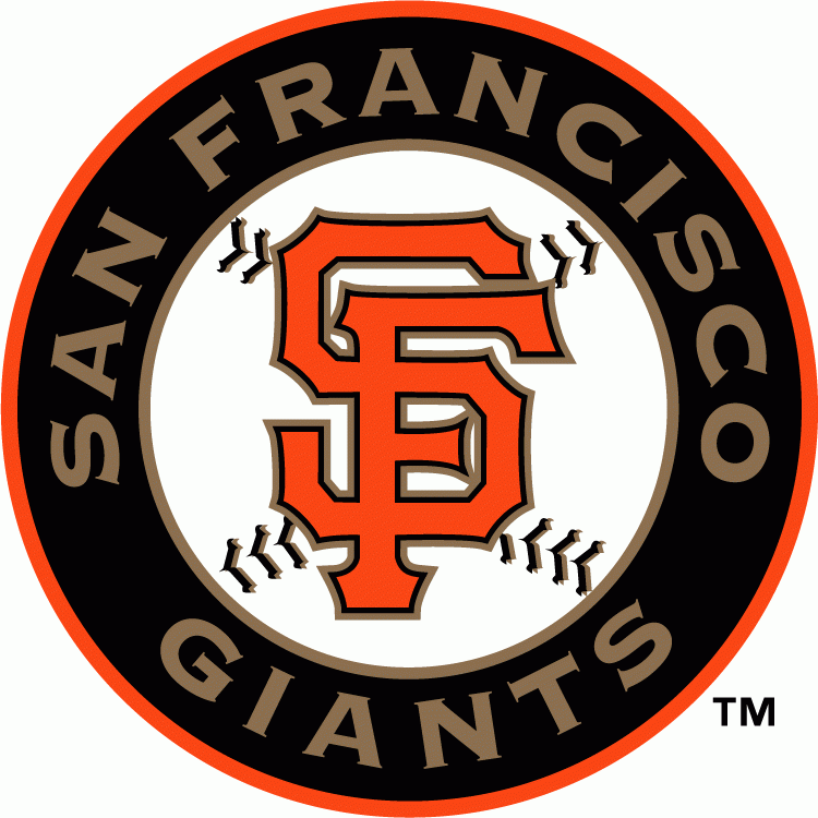 Baseball Circle Logo - San Francisco Giants Alternate Logo (2000) - Orange SF on baseball ...