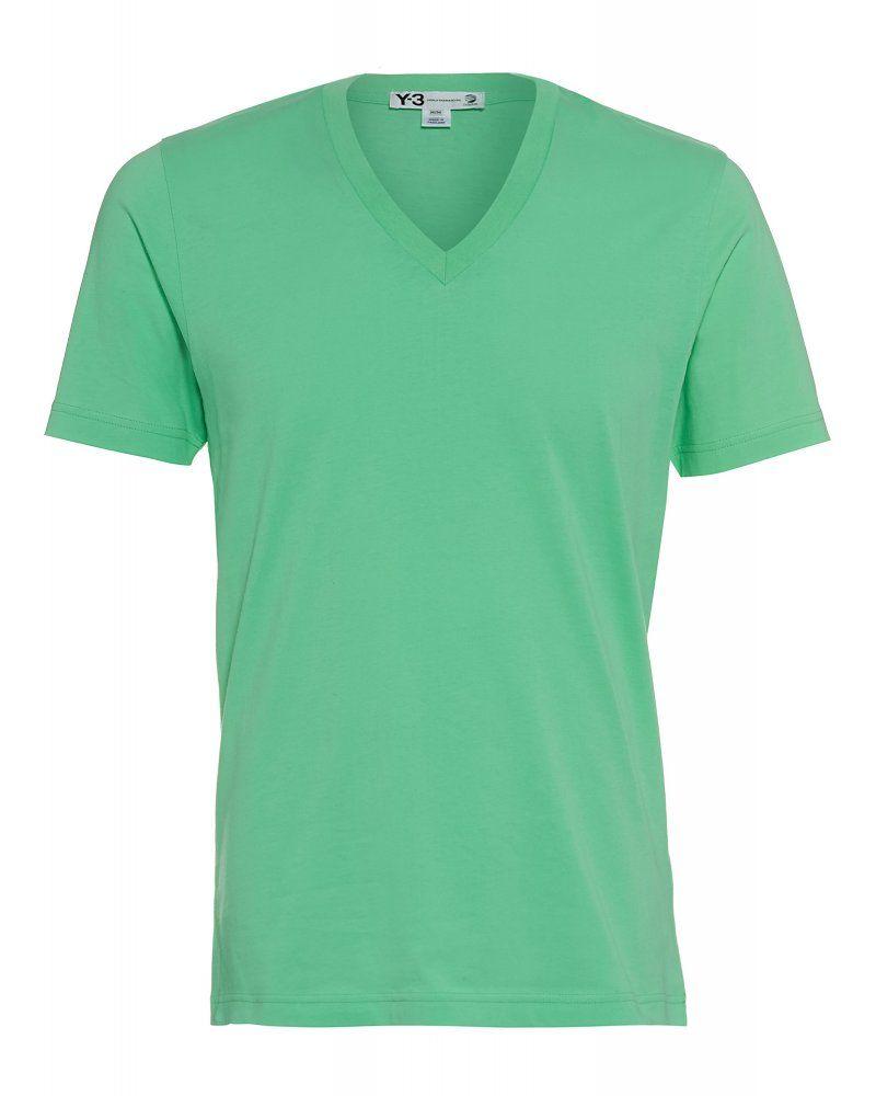 Green V Logo - Y 3 T Shirt Flash Green V Neck Logo Tee