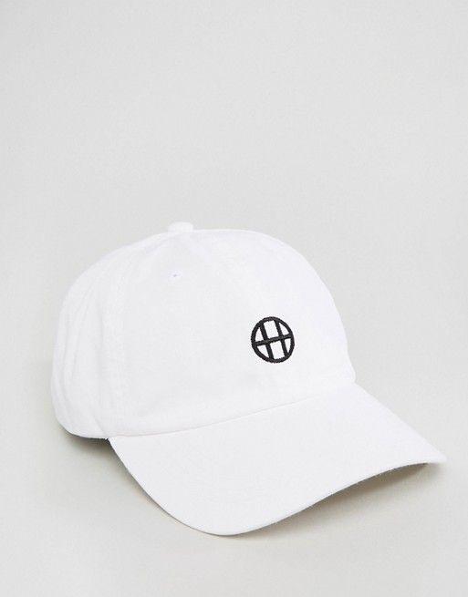 Baseball Circle Logo - Huf Baseball Cap Circle H Logo Caps And Hats White Mens Fashion