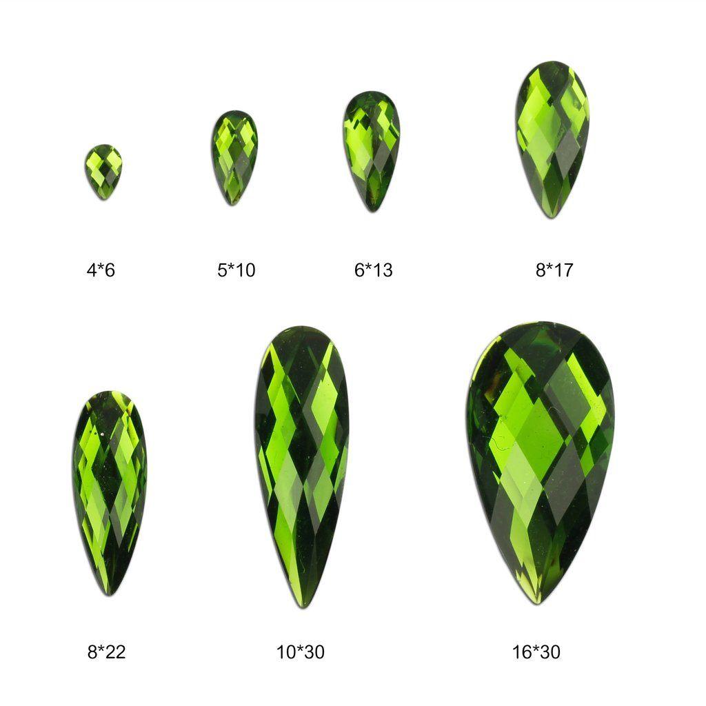Tear Drop Green Logo - Emerald Bag of Flat Back Resin Tear Drop Face Gems