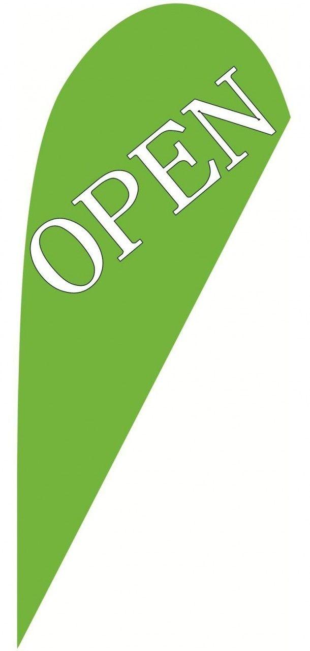 Green Teardrop Logo - Open Teardrop Flag Green | Custom Teardrop Flags