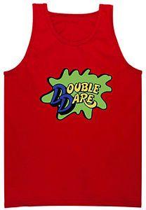 Nickelodeon Top Logo - RED Double Dare Logo Nickelodeon Costume Jersey Shirt TANK TOP