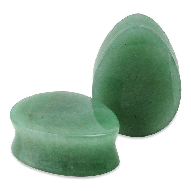 Tear Drop Green Logo - Organic Stone Teardrop Plug