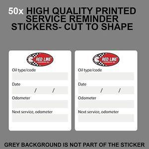 High Red Line Oil Logo - 50x RED LINE Oil Change Service Reminder stickers adhesive labels ...