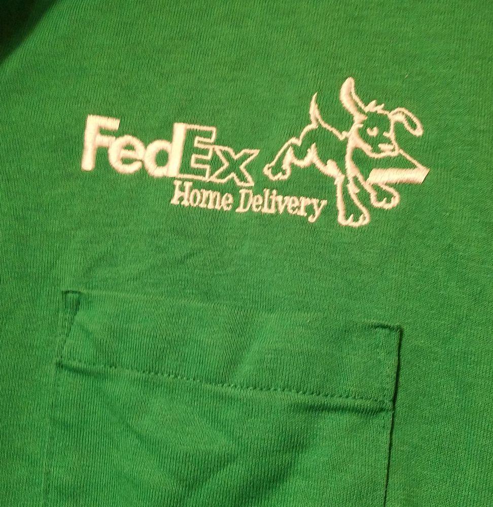FedEx Home Delivery Logo - FedEx Home Delivery Employee Shirt Mens XXL Green Dog Logo Polo Work ...
