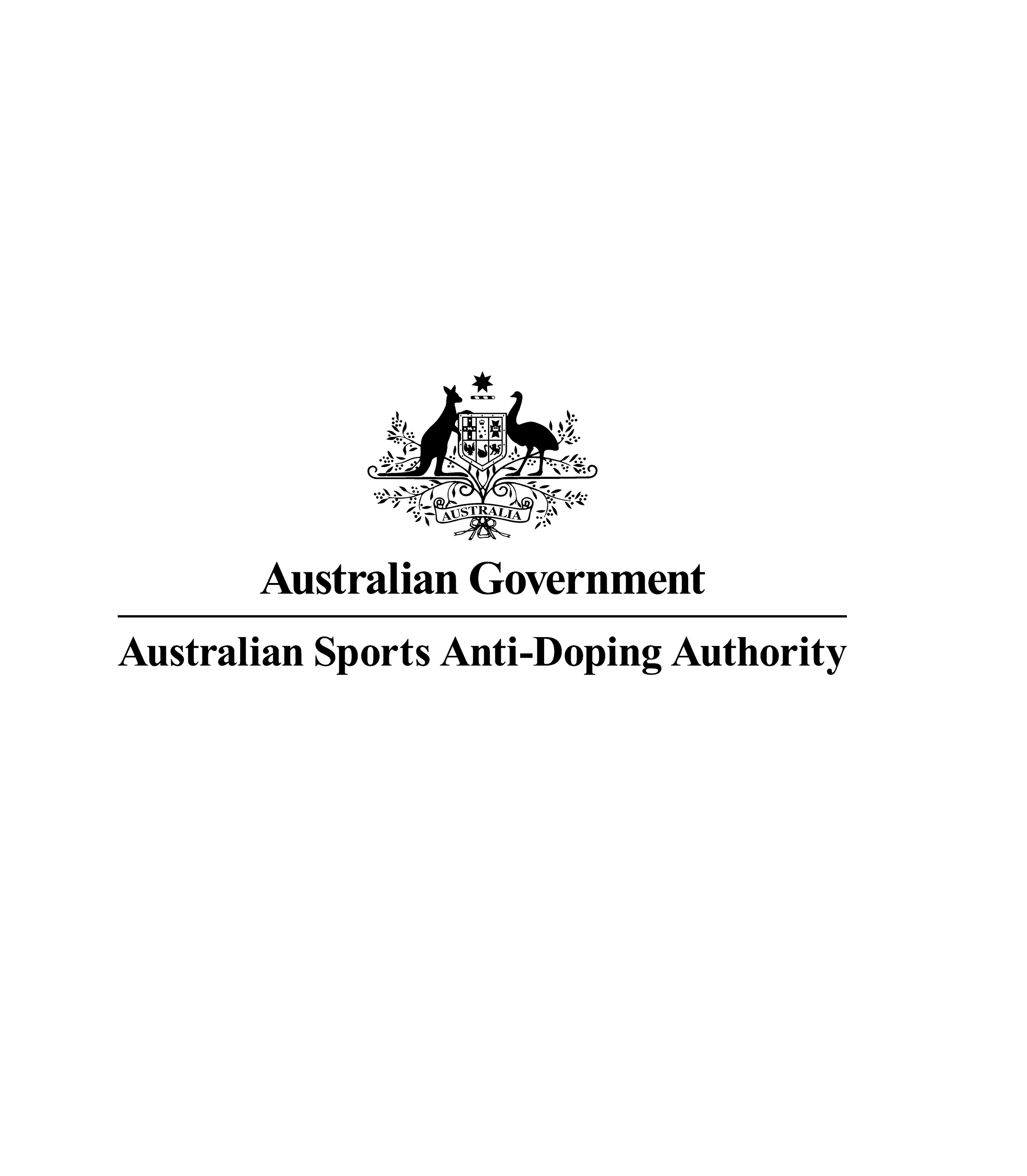 Black and White Sports Authority Logo - Australian Sports Anti-Doping Authority - Gippsland Sports Academy