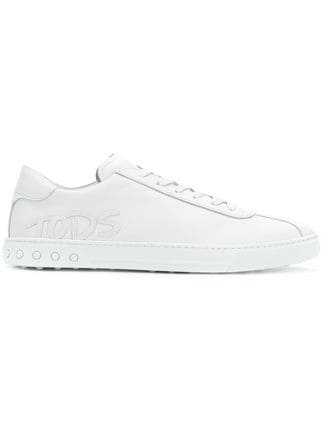 Tod's Logo - Tod's logo-appliqué lace-up sneakers $288 - Buy SS18 Online - Fast ...