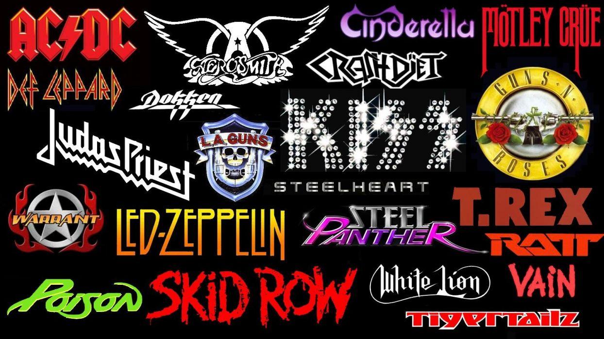 Glam Rock Band Logo - HAIR METAL heavy glam hard rock poster logo wallpaper | 1599x900 ...