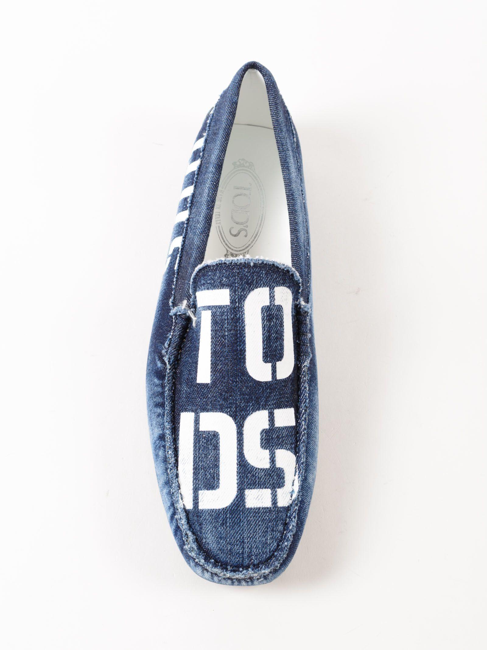 Tod's Logo - Tod's Tod's Logo Loafers Blu Denim