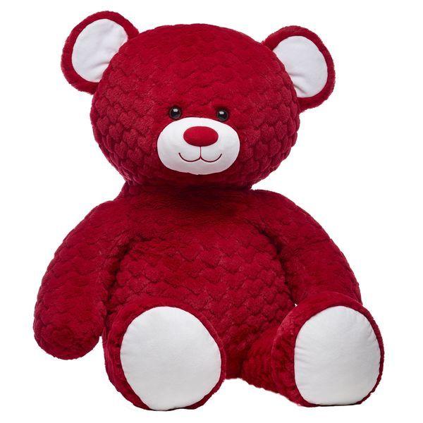 Red and Bear w Logo - Red Hot Red Hearts Jumbo Teddy Bear. Build A Bear