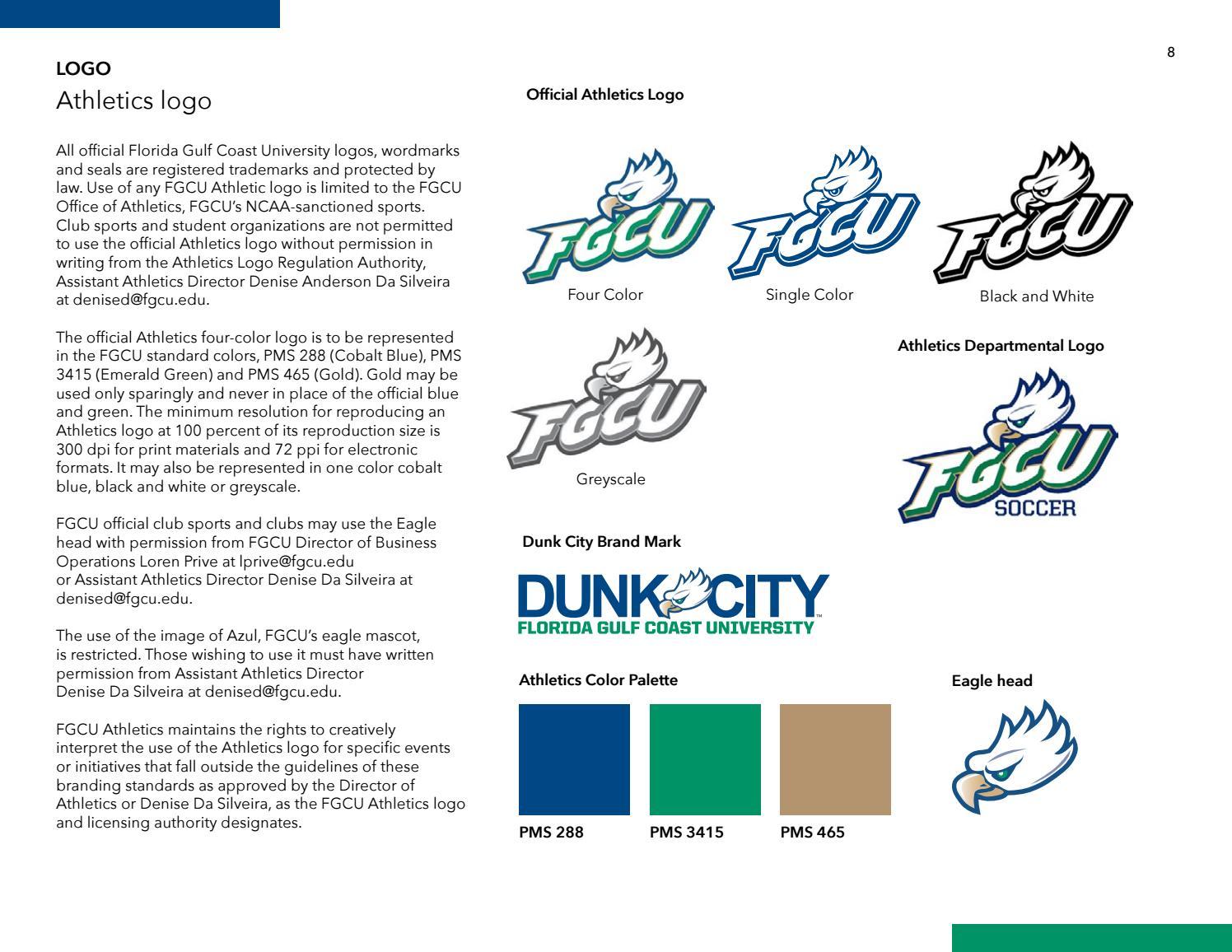 Black and White Sports Authority Logo - FGCU Visual Identity and Brand Guidelines 2017 by Florida Gulf Coast