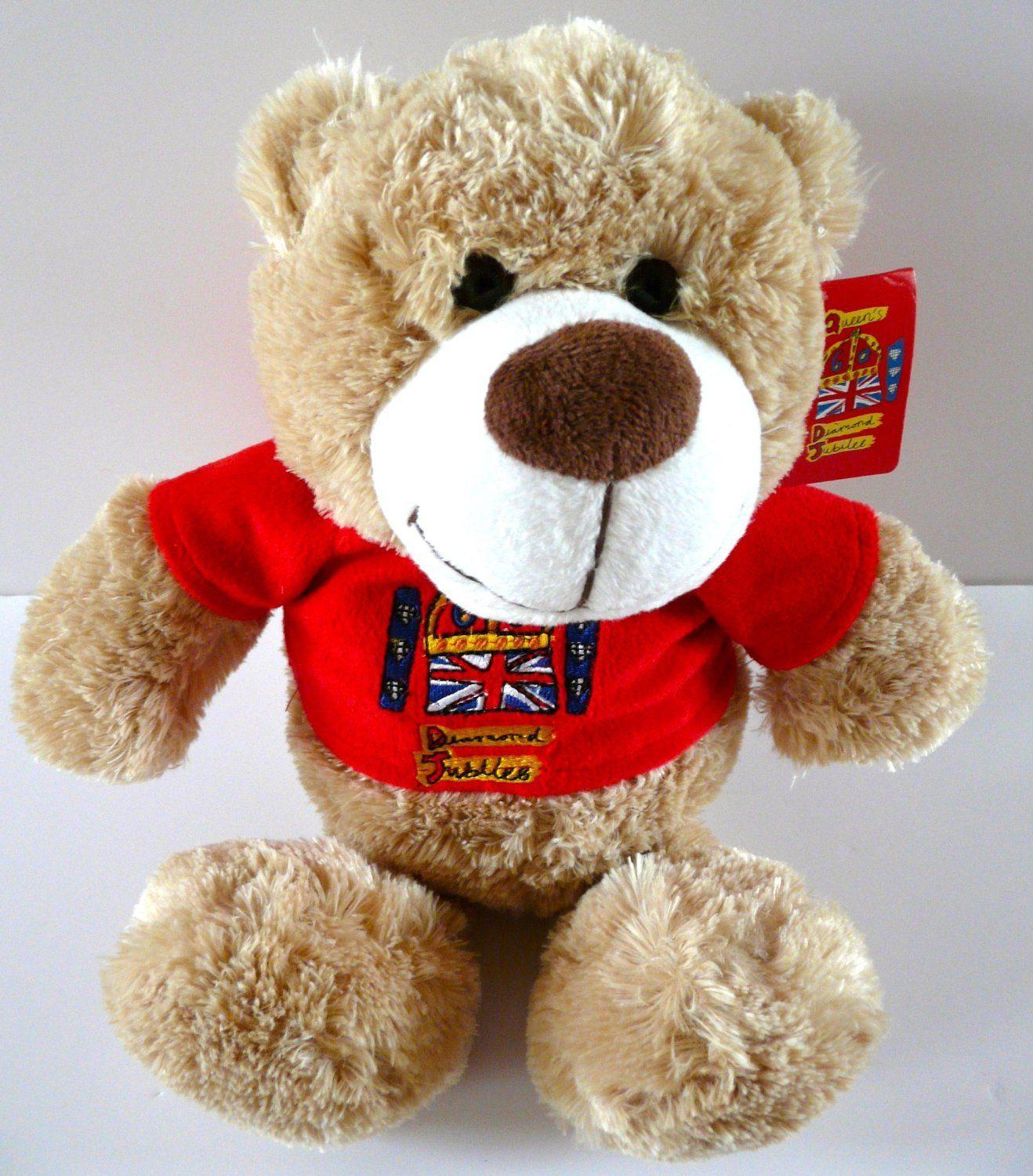 Red and Bear w Logo - Diamond Jubilee 2012 Teddy Bear With Logo Jumper 15cm Tall