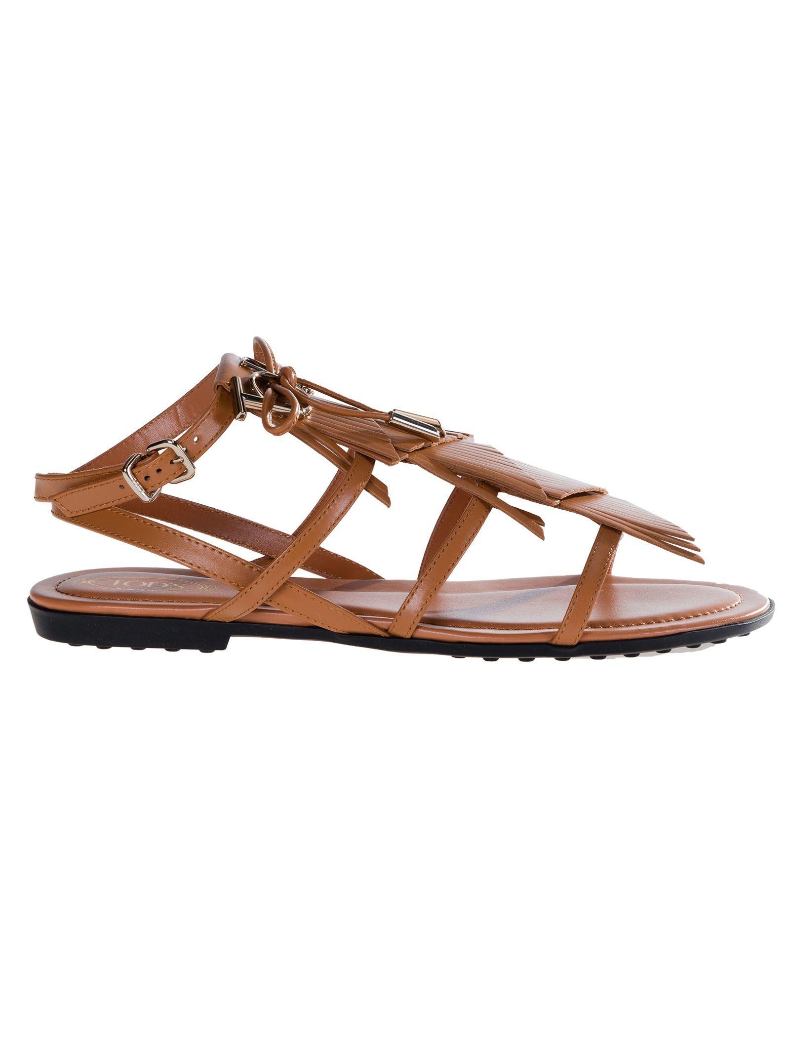 Tod's Logo - TOD'S. Tod's Tod's Logo Fringe Flat Sandals #Shoes #Sandals #TOD'S