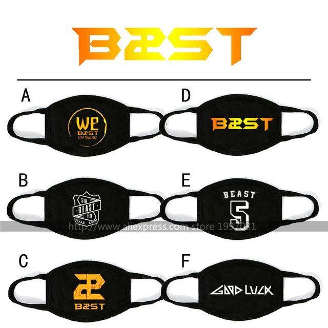 B2ST Logo - US $3.0 |KPOP B2ST BEAST BEAUTIFUL SHOW Doo Joon Hyun Seung Jun Hyung Yo  Seop Dong Woon logo Mouth Mask-in Boys Costume Accessories from Novelty &  ...