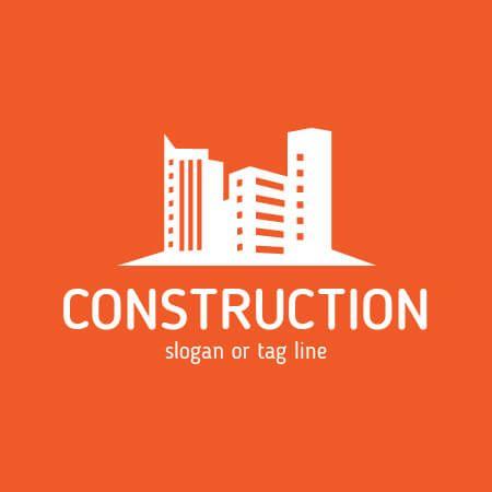 Red Orange Company Logo - Construction company logo templates Vector