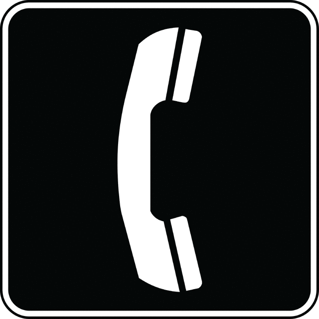 White Telephone Logo - Telephone, Black and White