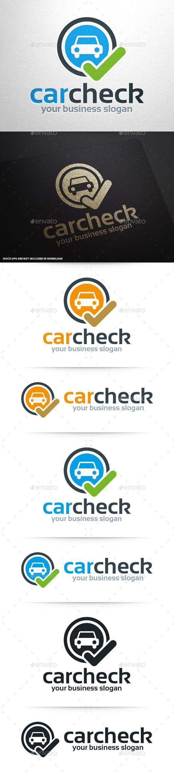 Modern Check Mark Logo - The Car Check Logo Template A modern and simplistic car logo with a ...