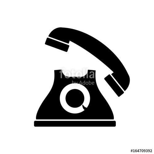 White Telephone Logo - Black and white telephone icon