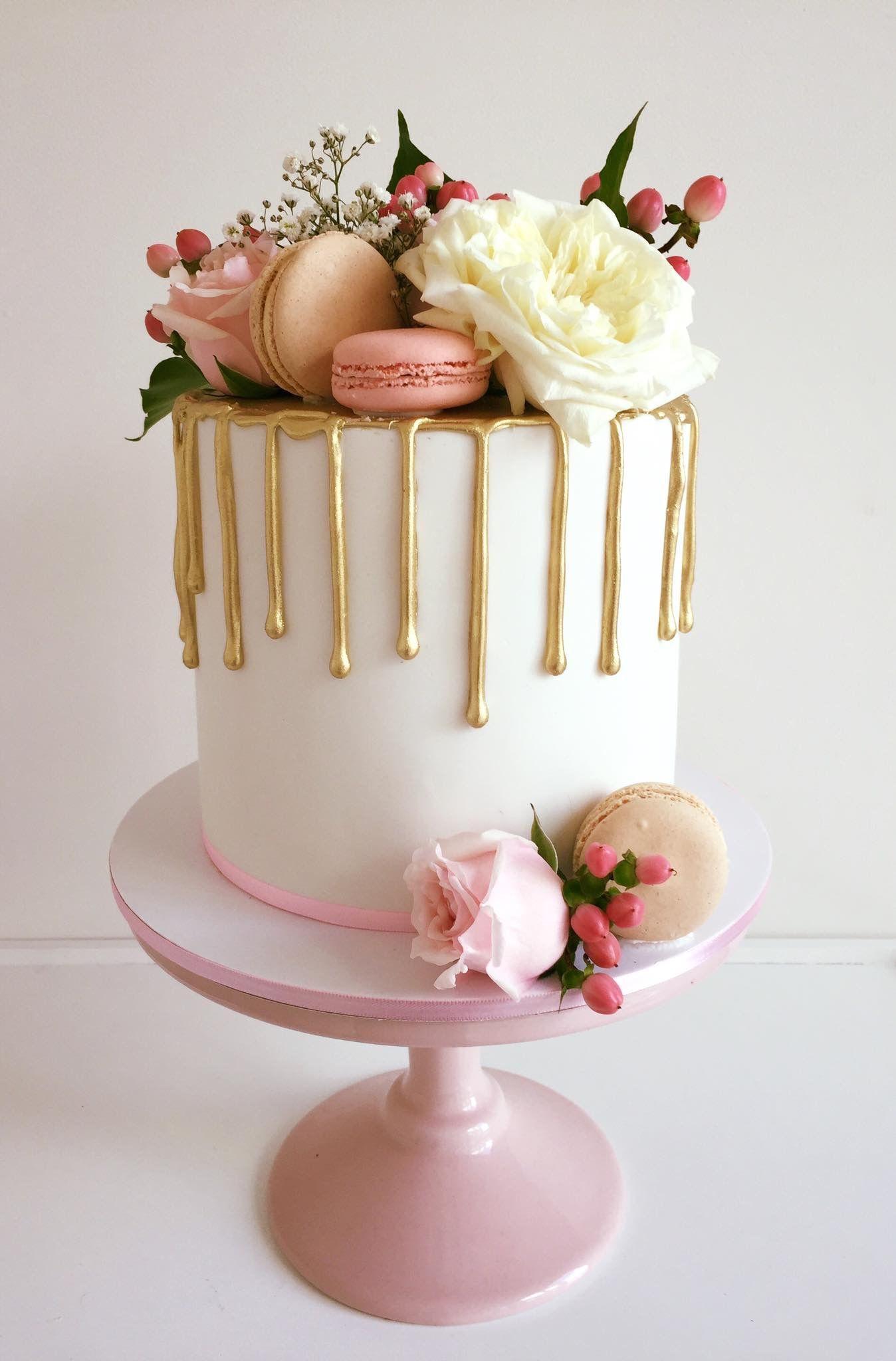 Drip Gold and White Logo - Drip Wedding Cakes Almost Too Pretty To Eat. Pink cake. Cake