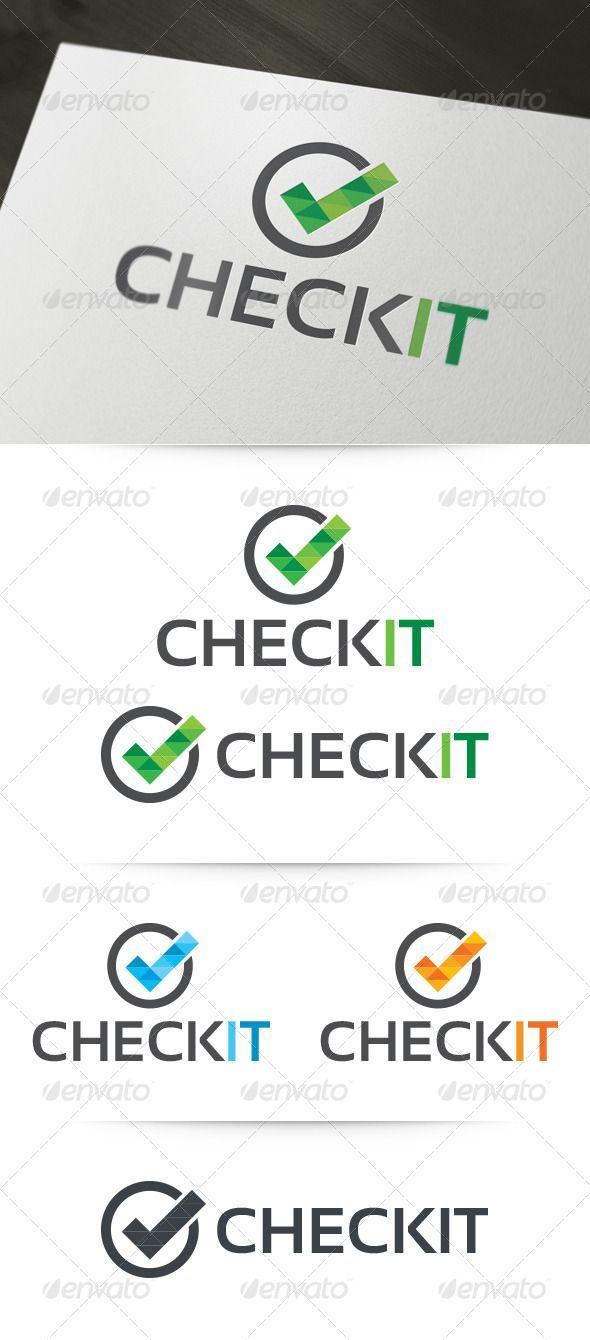 Modern Check Mark Logo - Check It Logo Template A clean, minimal and modern logo with the ...