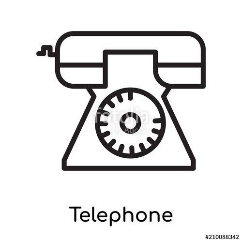White Telephone Logo - Telephone icon vector sign and symbol isolated on white background ...