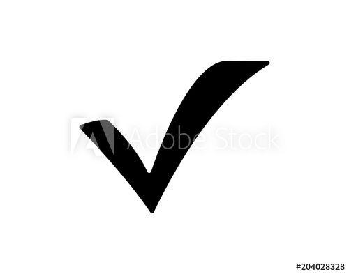 Modern Check Mark Logo - Modern check or tick mark black icon on white background - Buy this ...