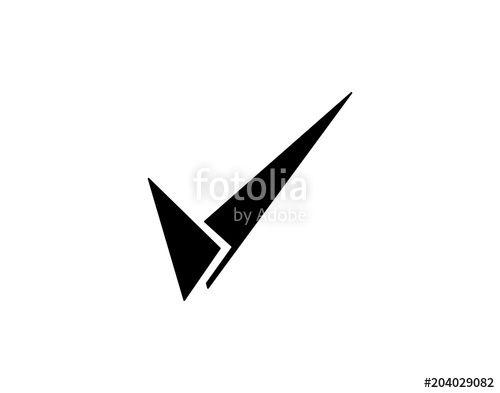 Modern Check Mark Logo - Modern check or tick mark black icon on white background 