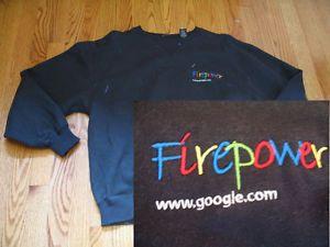 Small Android Logo - GOOGLE logo Fleece CREW SWEATSHIRT S Firepower Black SM Employee ...