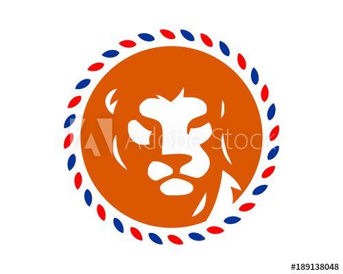 Orange Lion Logo - orange lion head face image vector icon logo this stock vector