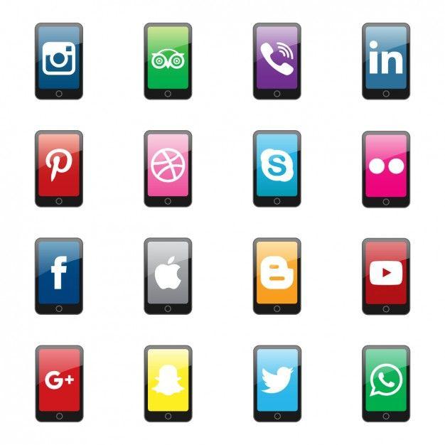 Smartphone Logo - Social network logo smartphone collection Vector