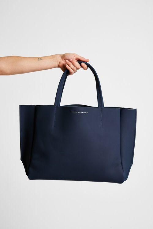 Navy Blue Apostrophe Logo - Ampersand As Apostrophe: Navy Sideways Tote — The Podolls