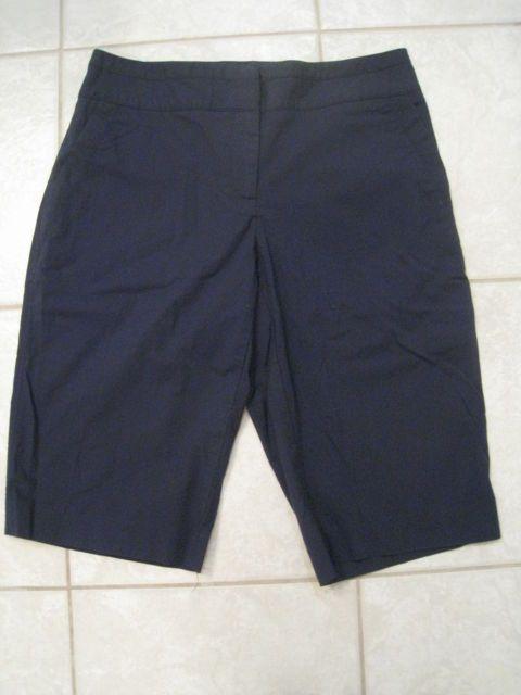 Navy Blue Apostrophe Logo - Women's Apostrophe Stretch Navy Blue Bermuda Walking Shorts Size 2 ...