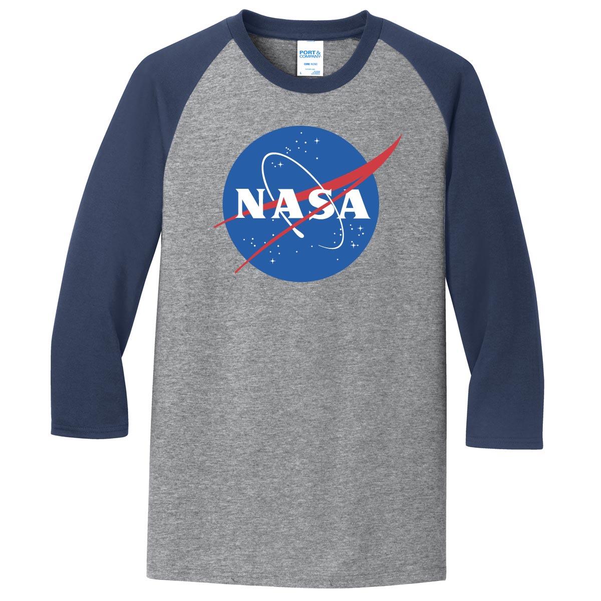 Space Rockets NASA Logo - NASA Long Sleeve Shirt Meatball T-shirt Heather Grey Men Women ...