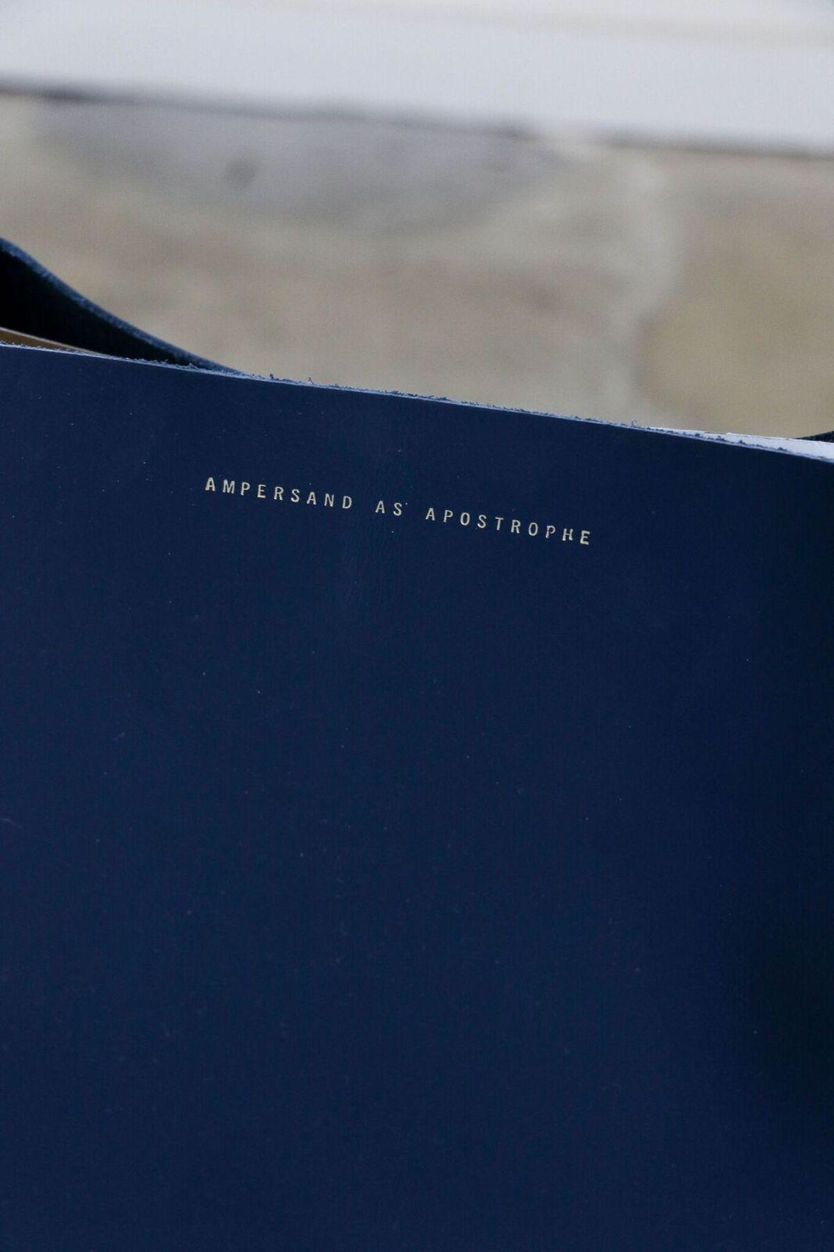 Navy Blue Apostrophe Logo - Ampersand as Apostrophe Stiff Sideways Tote in Matte Navy | Garmentory