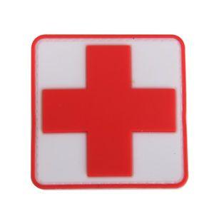 3D First Aid Logo - Tactical Military Army First Aid 3D Red Cross Hook Loop Fastener ...