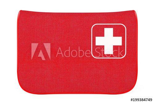 3D First Aid Logo - Red First Aid Kit Soft Bag with White Cross. 3d Rendering - Buy this ...