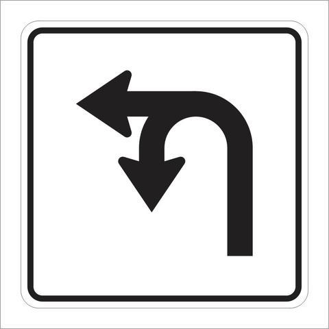 U Arrow Logo - R73-2 (CA) LEFT AND U-TURN ARROW SIGN – Main Street Signs, Athaco Inc.