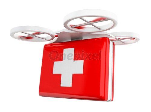 3D First Aid Logo - 3D Drone carrying a first aid kit - 3404224 | Onepixel