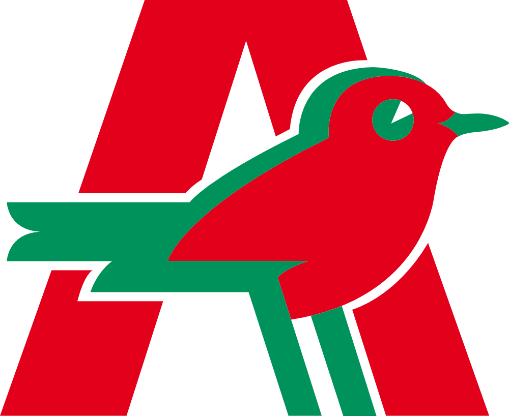 Red Bird Logo - Auchan Logopedia The Logo And Branding Site Logo Image - Free Logo Png