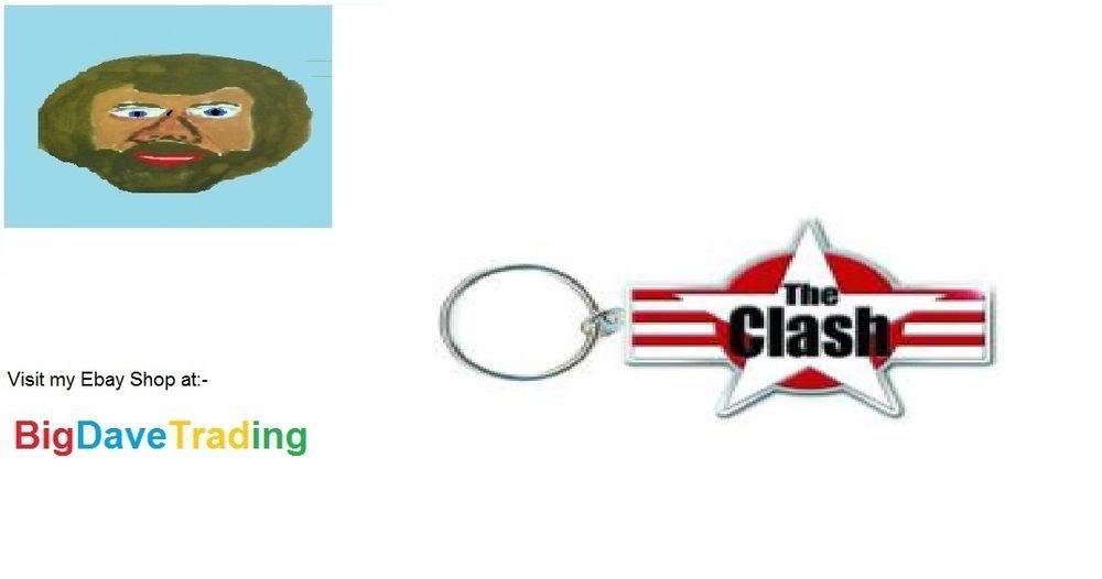 Visit My eBay Store Logo - The Clash Key Ring Keychain & Stripes Logo Keyring