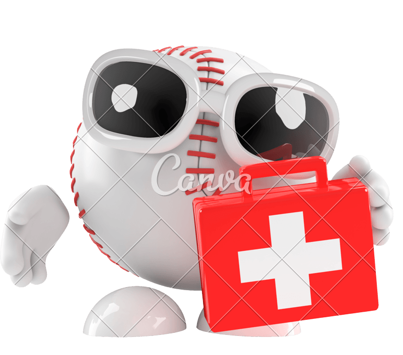 3D First Aid Logo - 3d Baseball Character with a First Aid Kit - Photos by Canva