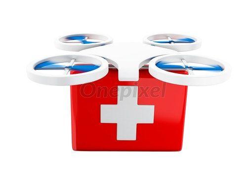 3D First Aid Logo - 3D Drone carrying a first aid kit - 3338735 | Onepixel