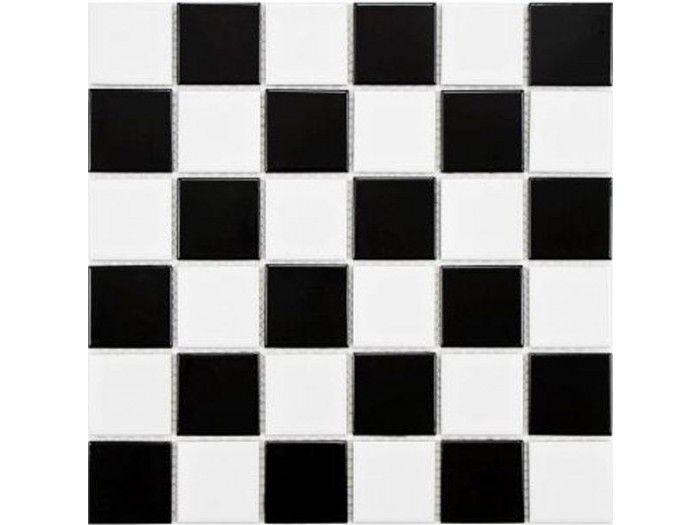 Black and White Checkerboard Logo - Gloss Black And White Checkerboard Mosaic Sheet 6x306x306mm