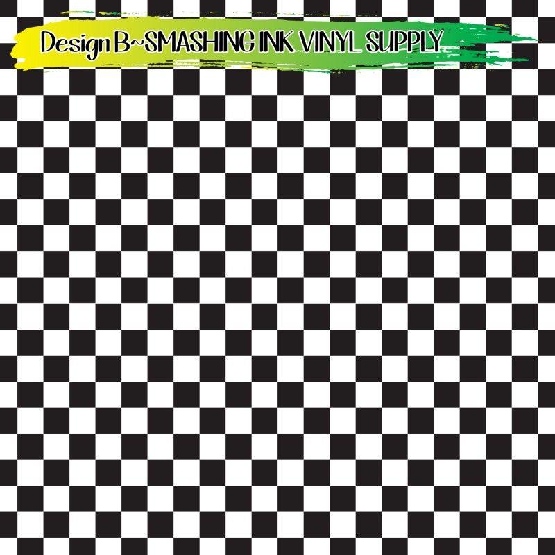 Black and White Checkerboard Logo - Black White Checkerboard Vinyl - Smashing Ink Vinyl Supply