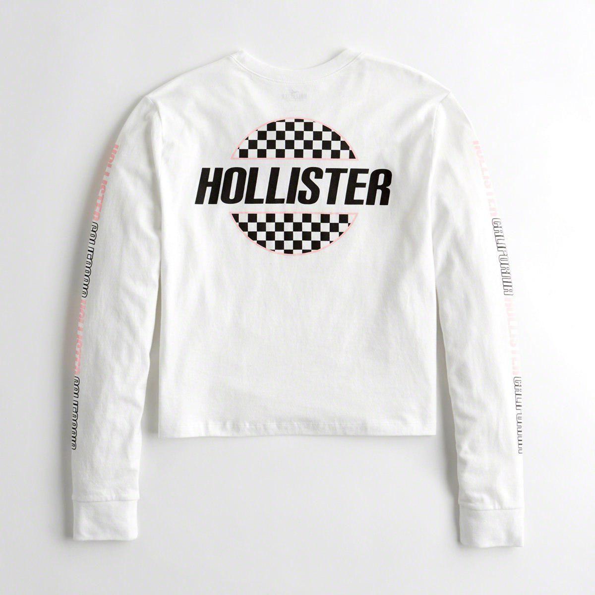 Black and White Checkerboard Logo - Lyst Girls Checkerboard Logo Graphic Tee From Hollister