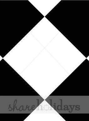 Black and White Checkerboard Logo - Black and White Checkerboard Diamond Shape Border | Christmas Borders