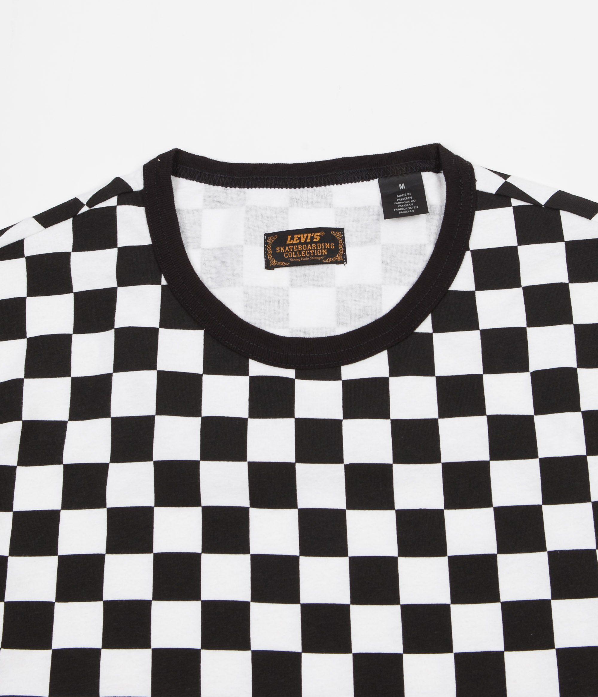 Black and White Checkerboard Logo - Levi's® Skate 2 Pack T-Shirt - Black White Checkerboard / Jet Black ...
