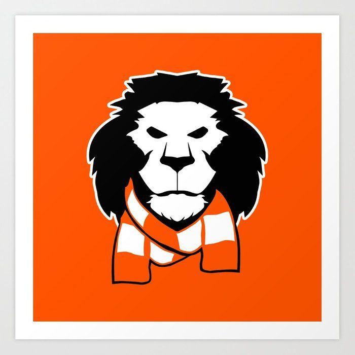 Orange Lion Logo - Lion logo background Art Print