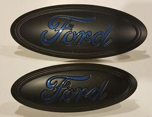Custom Ford Oval Logo - 2017-19 ford escape custom painted matte black flame blue logo ...