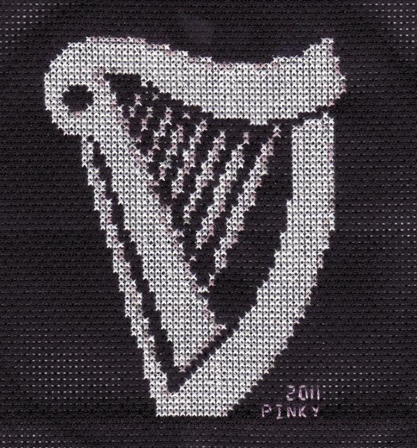 Black Guinness Harp Logo - Guinness Harp. Cross